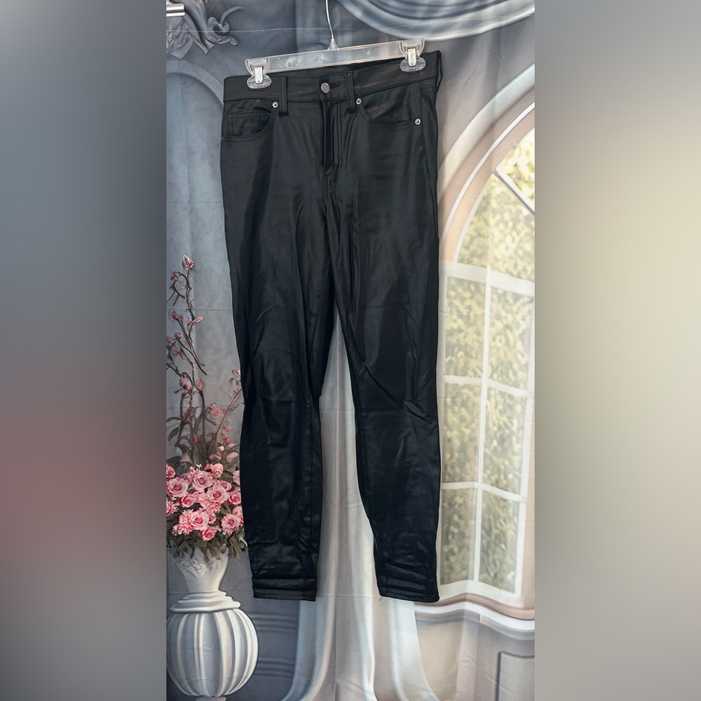 Veronica Beard Size:26 Women Debbie Skinny High Rise Vegan Leather Black Pants